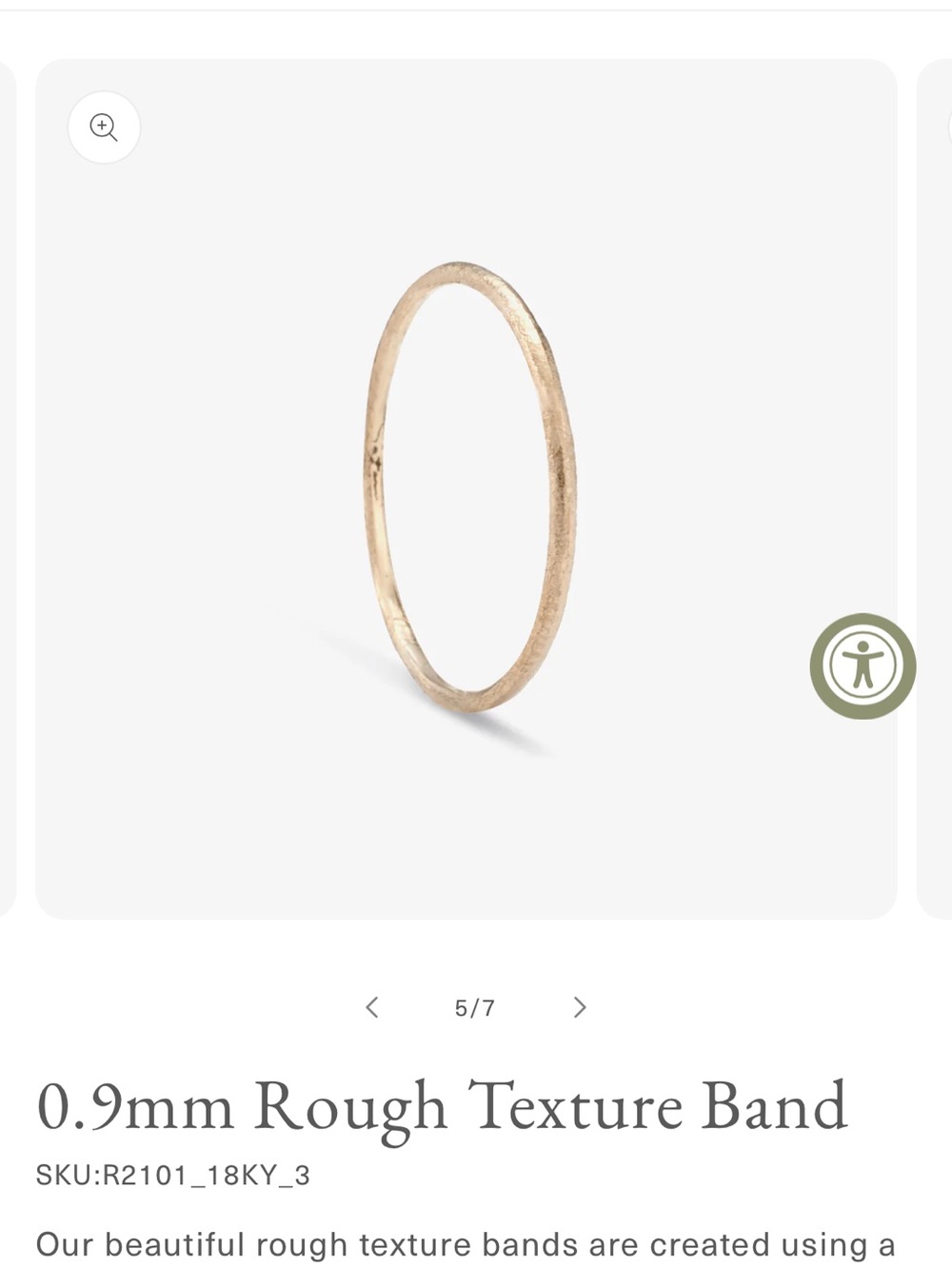 Satomi Kawakita Sz 7 18k 0.9mm Rough Texture Gold Band Catbird - Picture 4 of 9